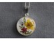Srebrny naszyjnik z bukietem kolorowych kwiatków