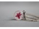 Srebrny naszyjnik z różowym kwiatkiem