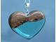 Naszyjnik z drewna i żywicy - Serce Błękitne