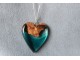 Naszyjnik z drewna i żywicy - Serce Niebieskie