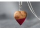 Naszyjnik z drewna i żywicy - Serce Różowe