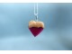 Naszyjnik z drewna i żywicy - Różowe serce (Srebro)