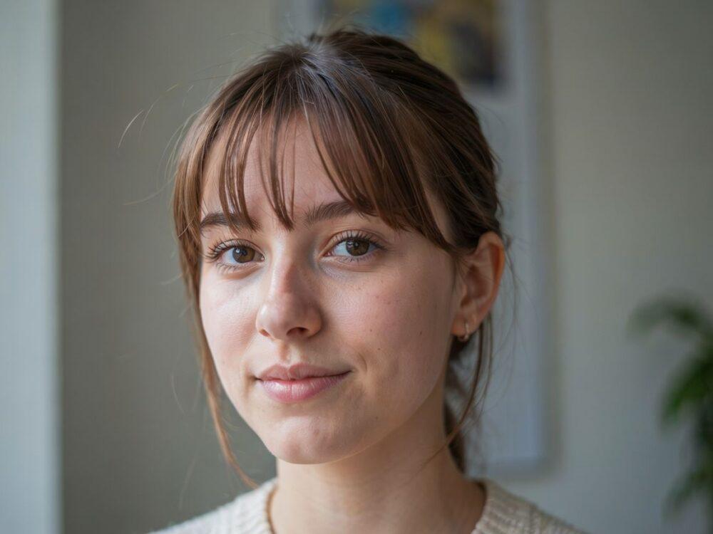 modna fryzura z grzywką